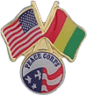 QS-10515 USA Flag crossed with Guinea Flag with Peace Corps Logo