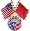 QS-12437 USA Flag crossed with Morocco Flag with Peace Corps Logo