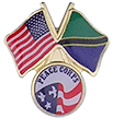 QS-12497 USA Flag crossed with Tanzania Flag with Peace Corps Logo