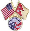 QS-12562 USA Flag crossed with Nepal Flag with Peace Corps Logo