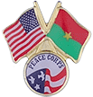 QS-12585 USA Flag crossed with Bukina FasoFlag with Peace Corps Logo