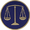 Quick Ship Scales of Justice Blue Enamel Emblem Style QS-5433