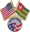 QS-9415 USA Flag crossed with Togo Flag with Peace Corps Logo