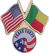 QS-9755 USA Flag crossed with Guinea Flag with Peace Corps Logo