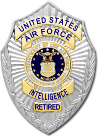 Air Force Intelligence Retired Badge Style # S115_USAF_RET