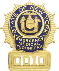 State of NY EMT Badge w/reversed lettering S25EMT