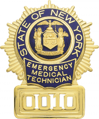 State of NY EMT Badge w/reversed lettering S25EMT