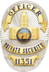 Oval badge with building S36D