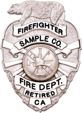 Small bear topped badge S561A