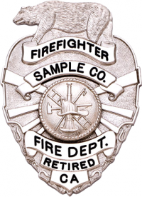 Small bear topped badge S561A