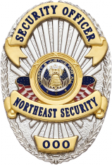 Oval badge with US flag drape S571