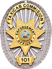 Oval badge with seven point star S577A