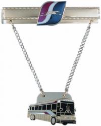 "Double Emblem Tie Holder Style # 910 by Hook-Fast Specialties, Inc<br>2 7/16"" x 3"""