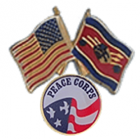 QS-12847 USA Flag crossed with Swaziland Flag with Peace Corps Logo